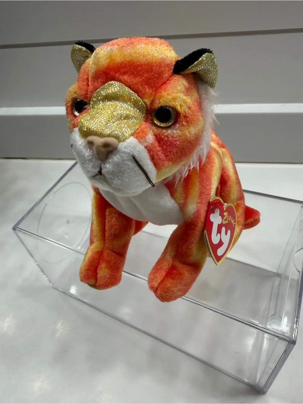 Ty Beanie Boos Zodiac Orange Glitter “Tiger” Plush Collectible